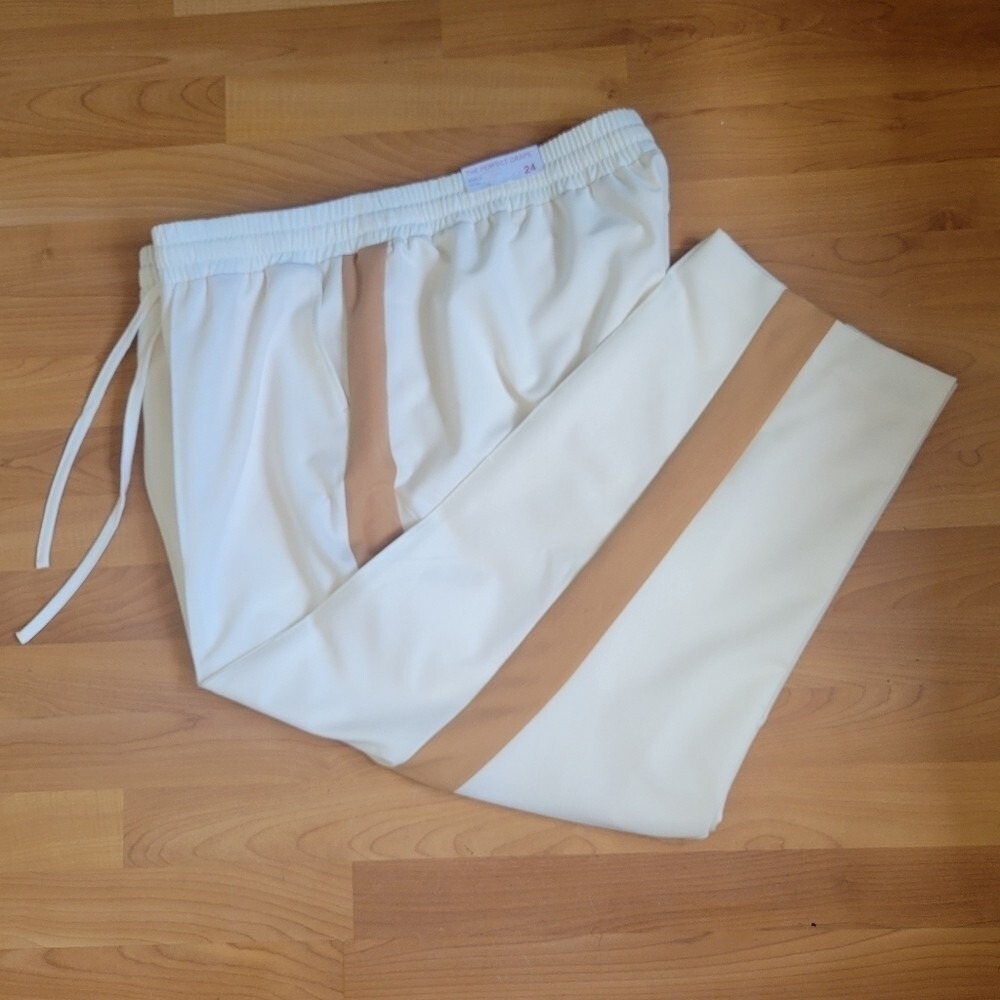 Lane Bryant Perfect Drape Pull-On Relaxed Ankle White Tan Pants Plus Size 24 NWT - Picture 4 of 10